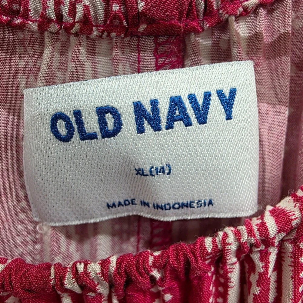 Old Navy Tulip-Hem‎ Dress Girls XL (14) Red Stripe Sleeveless Halter Neck Summer
